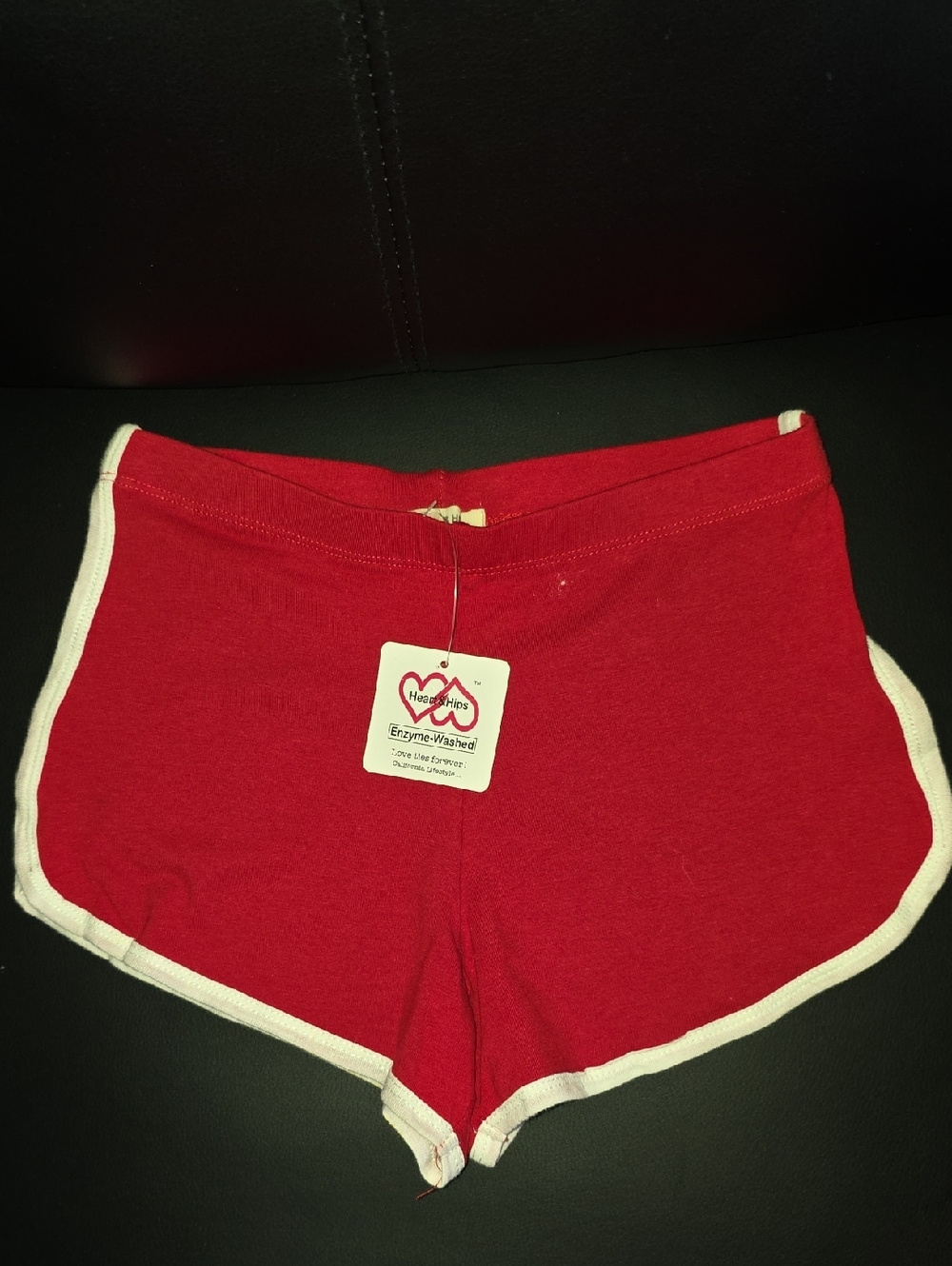 Heart Hips Red Athletic Shorts with White Trim